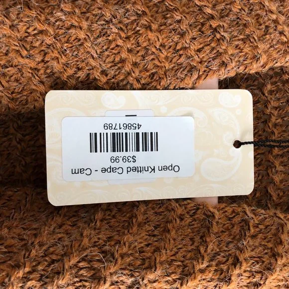 NWT Knit Fall Inspired Poncho - Picture 4 of 4